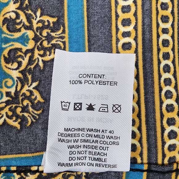 Level Ten Baroque Shirt Mens L Black Teal - Picture 7 of 8